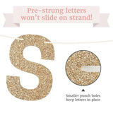 Pre-Strung She Said Yes Banner - No Diy - Gold Glitter Wedding Engagement Bridal Shower Banner - Pre-Strung On 10 Ft Strands - Just Engaged, Bride To Be, Happy Engagement Party Decorations - No Diy