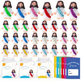 24 Pack Little Jesus Figurines Toys Set Jesus Love You Mini Rubber Toys Includes 24Pcs Organza Bag And Gift Cards Perfect For Kids Sunday School Baptism Gifts Party Favor