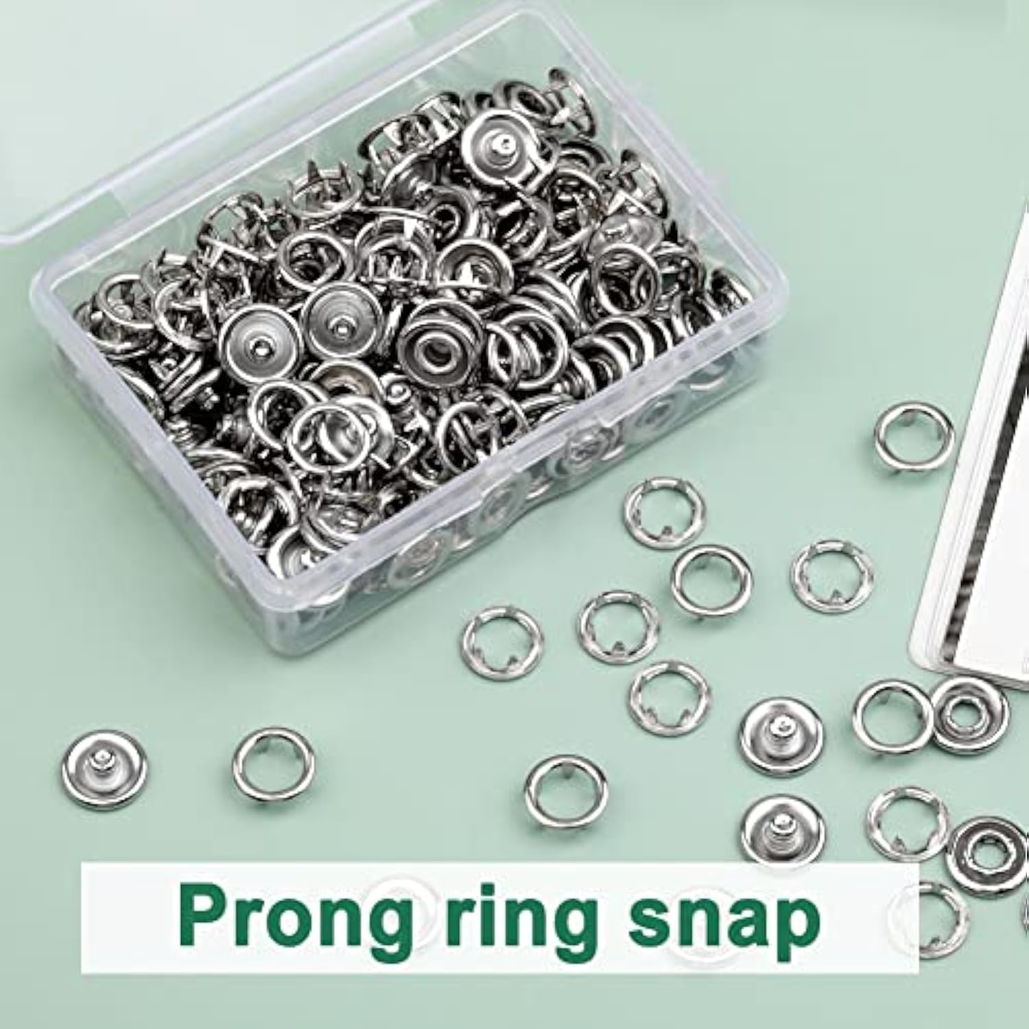 50 Sets Snap Button, 9.5Mm Metal Silver Snaps Buttons For Sewing And C