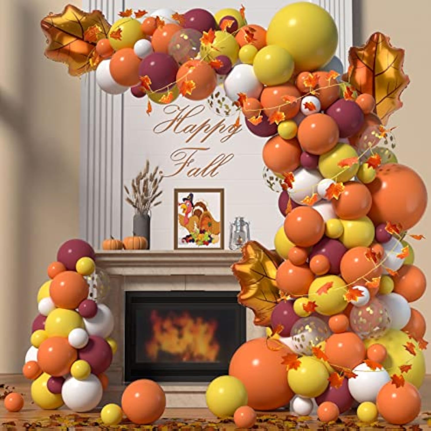 Fall Balloon Arch Kit: Thanksgiving Maple Leaf Garland (125pcs)