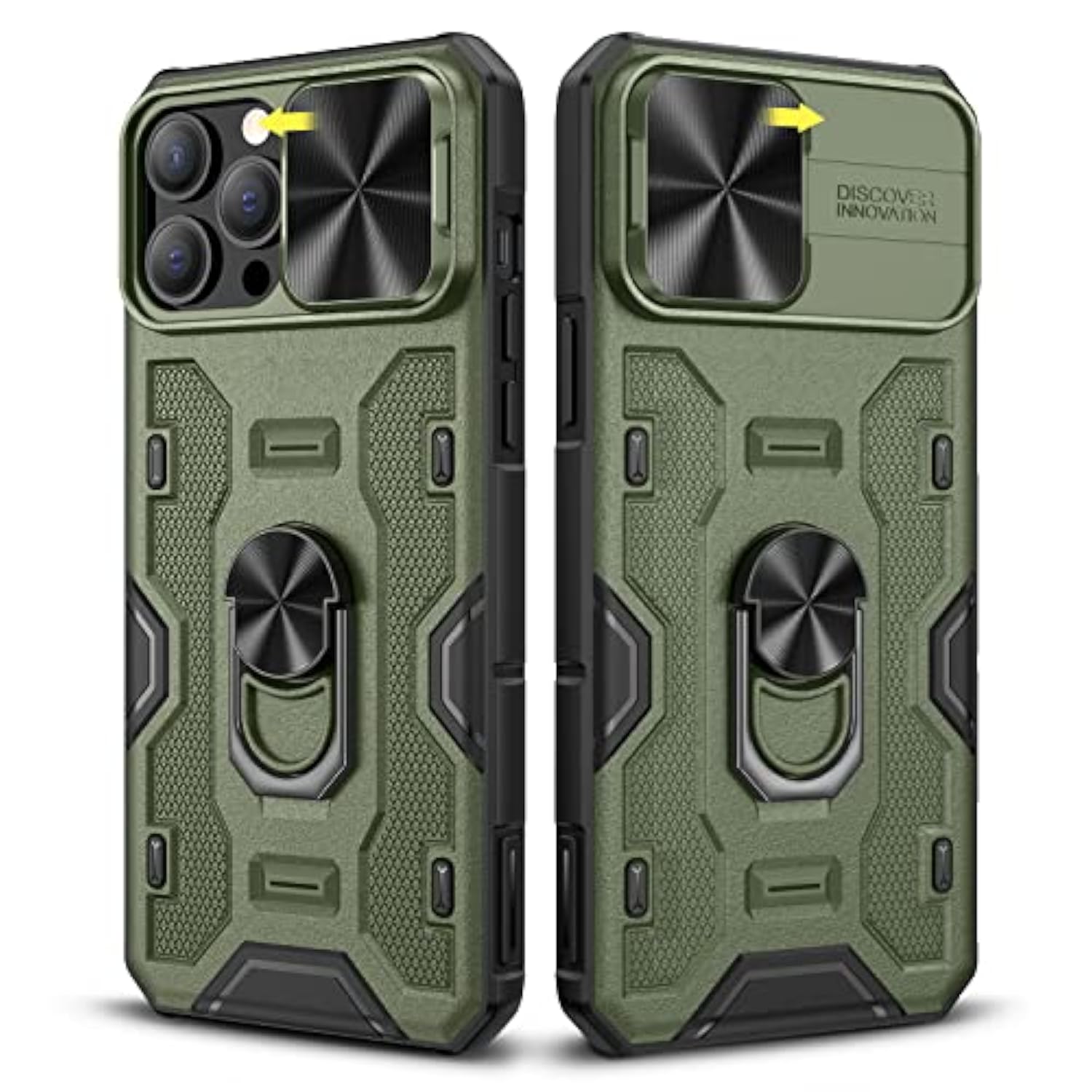 For 13 Pro Max Case, 12 Pro Max Case With Kickstand Camera Cover With Built-In 360° Rotate Ring Stand Magnetic Magnet Protective Phone Case For 13 Pro Max/12 Pro Max -Green