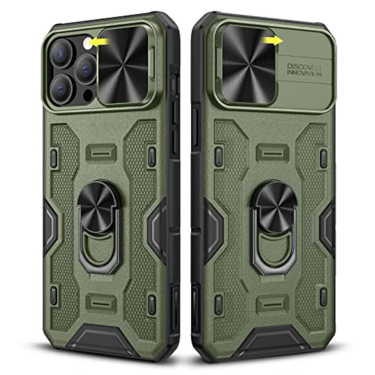 For 13 Pro Max Case, 12 Pro Max Case With Kickstand Camera Cover With Built-In 360° Rotate Ring Stand Magnetic Magnet Protective Phone Case For 13 Pro Max/12 Pro Max -Green