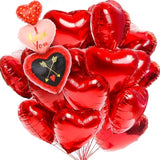, Big 12+1 Red Heart Balloons Decorations - 38 Inch, Pack Of 13 | Hear