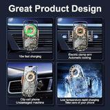 Car Phone Mount, Car Phone Mount Wireless Charger, Wireless Car Charger, Qi 15W Fast Charging Auto Clamp Mount Air Vent Phone Mount Compatible With All 4.7-7.2 Inch Devices