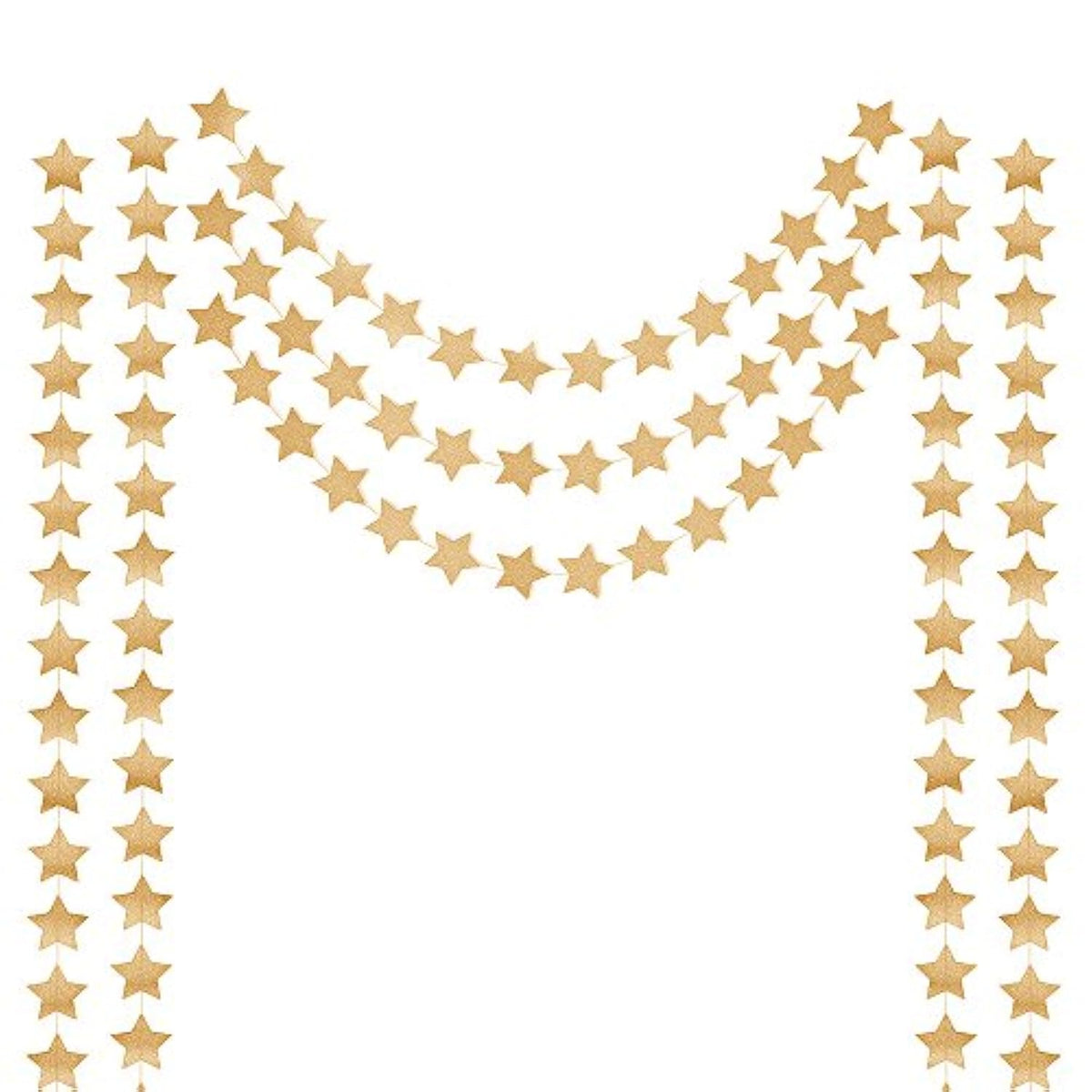 2Pcs Double Side Glitter Paper Star Garland Christmas Galaxy Banner Ch