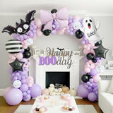 Little Boo Halloween Balloon Arch Kit Pink Purple Ghost Balloons for Baby Shower Party