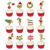 Christmas Cupcake Toppers 48 Pcs Cake Topper Christmas Party Decorations Santa Xmas Theme Birthday Party Decorations Supplies