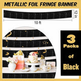 3 Pack 10 Ft Light Purple Foil Fringe Garland Metallic Streamers Tinsel Banner Wall Hanging Garland Backdrop For Parade Floats, Halloween, Christmas, Thanksgiving, New Year Party Decorations