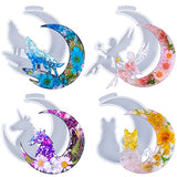 Resin Molds, Crescents Moon Molds, Epoxy Molds, Silicone Molds For Epoxy Resin, Wolf With Moon, Cat With Moon, Unicorn With Moon