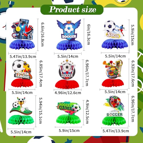 9Pcs Soccer Party Decorations,Soccer Table Decorations Centerprise