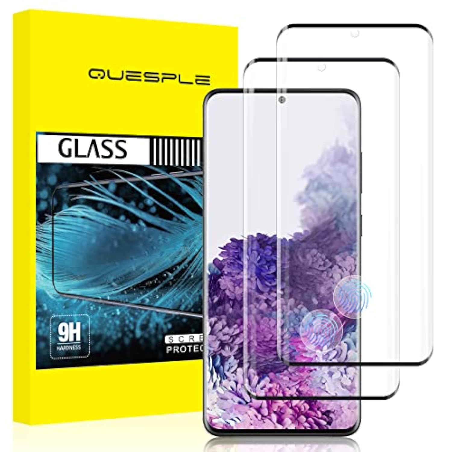 2 Pack For Samsung Galaxy S20 Plus Screen Protector 6.7 Inch, Hd Clear Tempered Glass, Support Fingerprint Unlock, High Sensitivity, Case Friendly, Easy Installation