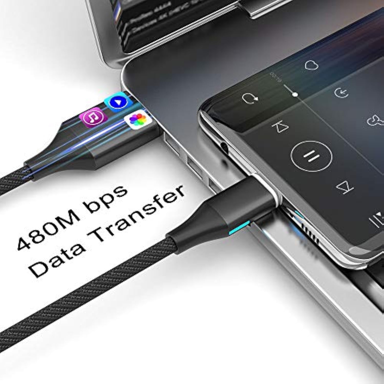 Magnetic Charging Cable, Gen10 Nylon Braided 2-In-1 Magnetic Phone Charger Compatible With Usb-C And Micro-Usb Devices (3.3Ft/3 Pack Black)