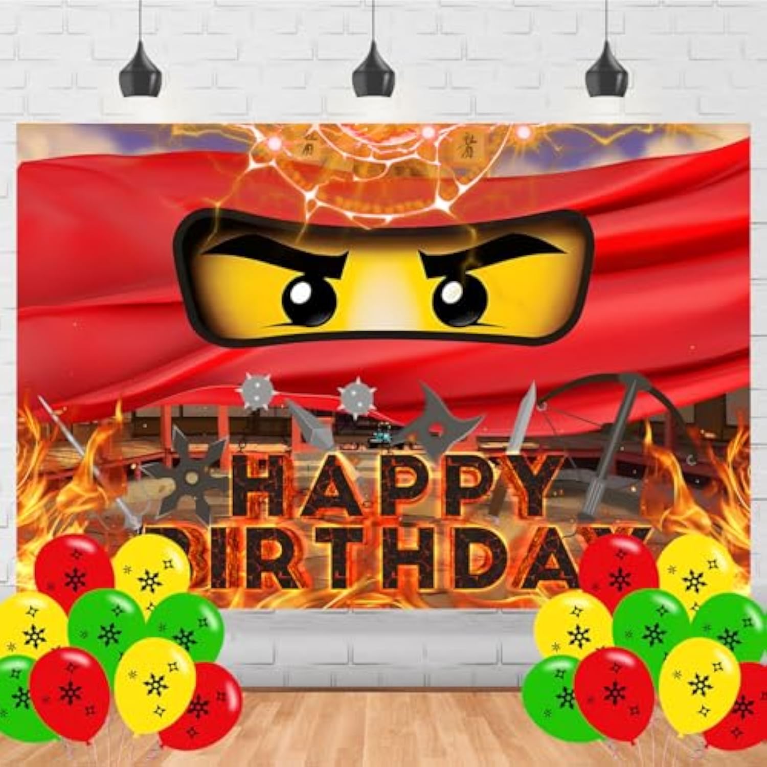 Ninja Birthday Party Decorations Ninja Warrior Banner Anime Theme Party Decorations For Boys Indoor Outdoor Birthday Party Supplies Backdrop ?5 * 3Ft)