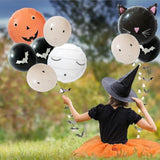 alloween Balloon Garland Kit - Ghost, Pumpkin, Cat, Mummy & Bat with Paper Streamers Decor