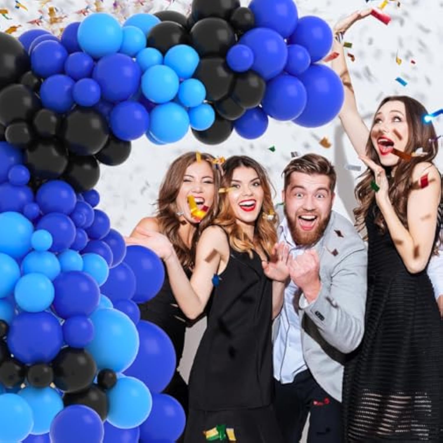 122PCS Blue & Black Balloon Garland Kit – Gamer Party Decor for Birthday, Grad and Retirement