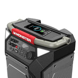 Monster Rockin' Roller 270 Portable Indoor/Outdoor Wireless Speaker, 200 Watts, Up to 100 Hours Playtime, IPX4 Water Resistant, Qi Charger, Connect to Another TWS Speaker (Slate)