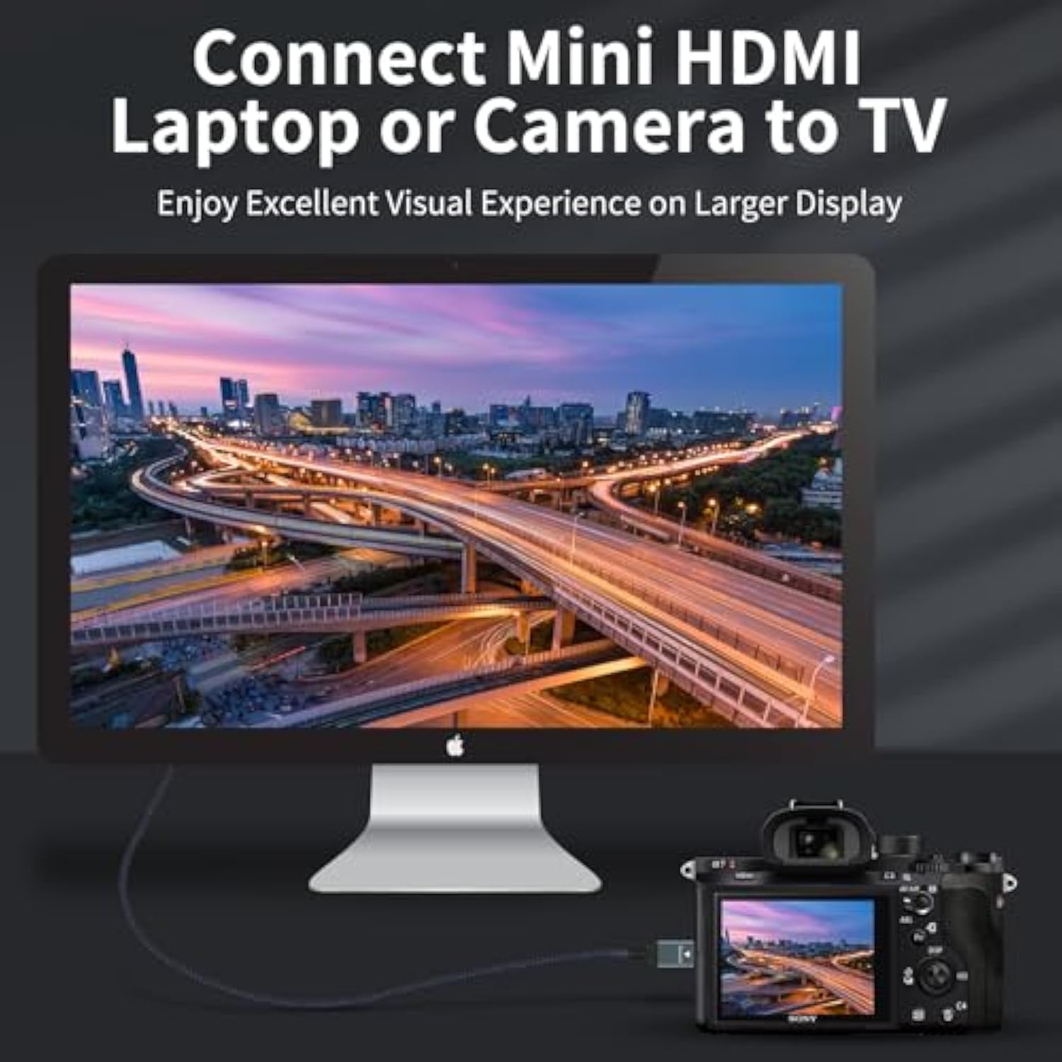 Mini Hdmi To Vga Cable 6.6Ft, Gold-Plated & Braided Mini Hdmi Vga (Male To Mal