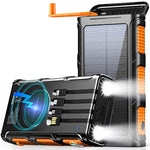 Power Bank Wireless Charger 45800Mah Built In Hand Crank And 4 Cables 15W Fast Charging Power Bank 7 Outputs & 4 Inputs Solar Portable Charger, Sos/Strobe/Strong Flashlights, Compass