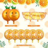 10 Pieces Orange Slice Fruit Balloons Little Cutie Aluminum Foil Balloons Jumbo Birthday Tangerine Decorations For Summer Citrus Orange Themed Birthday Party Decor Supplies