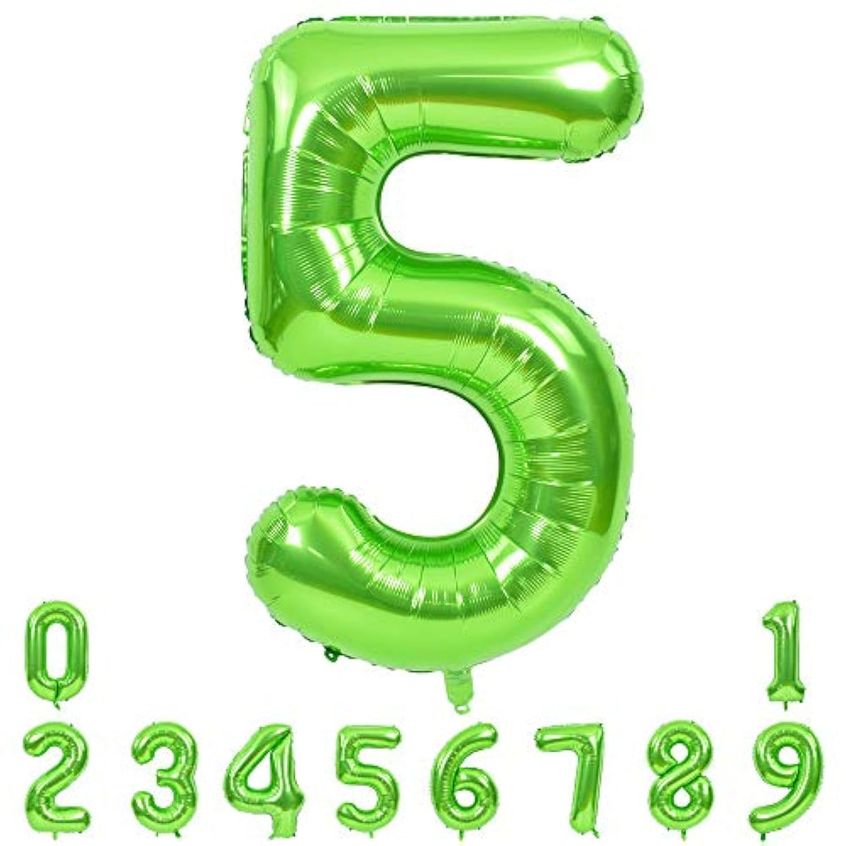 40 Inch Large Green Numbers Balloons 0-9, Number 5 Digital 5 Helium Balloons, Foil Mylar Big Number Balloons For Birthday Party Anniversary Supplies Decorations
