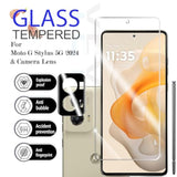 Moto G Stylus 5G-2024 Hd Clear Tempered Glass Screen Protector + Camera Lens Protectors, [2+2 Pack] [Case Friendly] [Anti-Glare] [Bubble-Free] Screen Protector For Moto G Stylus 5G-2024
