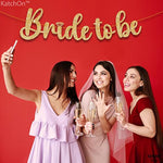 , Gold Glitter Bride To Be Banner - 10 Feet, No Diy | Gold Bride To Be Sign For Bachelorette Party Decorations | Bridal Shower Banner For Bridal Shower Decorations | Bride To Be Decorations