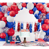 143pcs Red White Blue Balloon Garland Kit with Confetti for Party Decorations