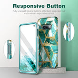 Case For Galaxy S10E, [Built-In Screen Protector] Marble Full-Body Protection Shockproof Rugged Bumper Protective Cover For Samsung Galaxy S10E 5.8 Inch - Green Marble