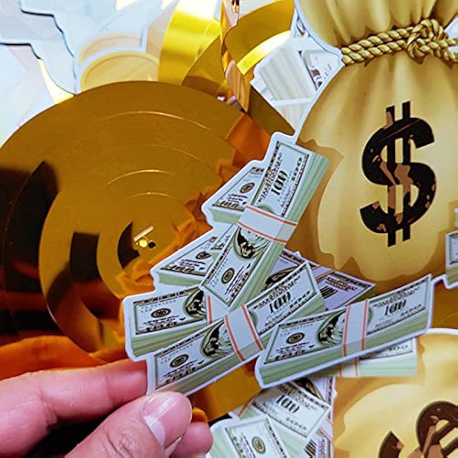 30 Pack(Swrils & Cutouts) Money Birthday Hanging Decorations Dollar Bill Cash Hanging Swirls Investment Themed Decorations For Birthday Casino Wedding Bachelorette Graduations Party Supplies