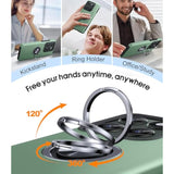 For Motorola Edge 2025 Case, Dual Layer Military Grade Protection Shockproof Cover With Ring Holder Stand Kickstand, Slim Fit Protective Phone Case For Motorola Moto Edge 2025, Alpine Green
