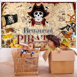 6x3.6 Ft Pirate Treasure Map Backdrop Banner Nautical Birthday Party Decorations