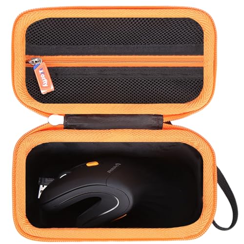 Case For Protoarc Ergonomic Mouse, Travel Carrying Case Compatible With Protoarc Em11 Nl Bluetooth Rechargeable Wireless Vertical Mouse (Black-Orange)