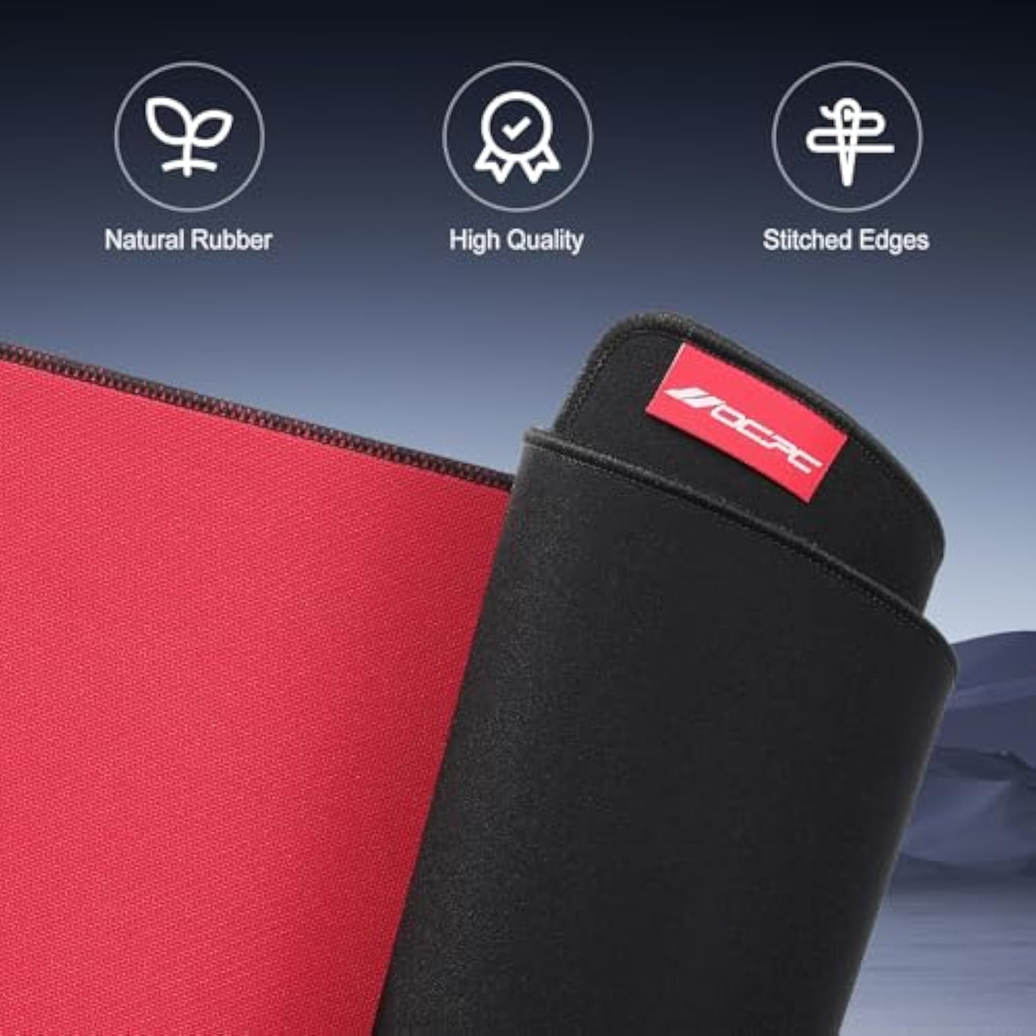 OCPC Jacquard Gaming Mouse Pad – Extra Large XL 900x400x3mm Desk Mat with Textured Fabric Surface, Non-Slip Natural Rubber Base, Water-Repellent – Black