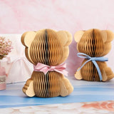 6 Pcs 3D Bear Honeycomb Centerpieces with Magnetic Closure for Baby Shower Party