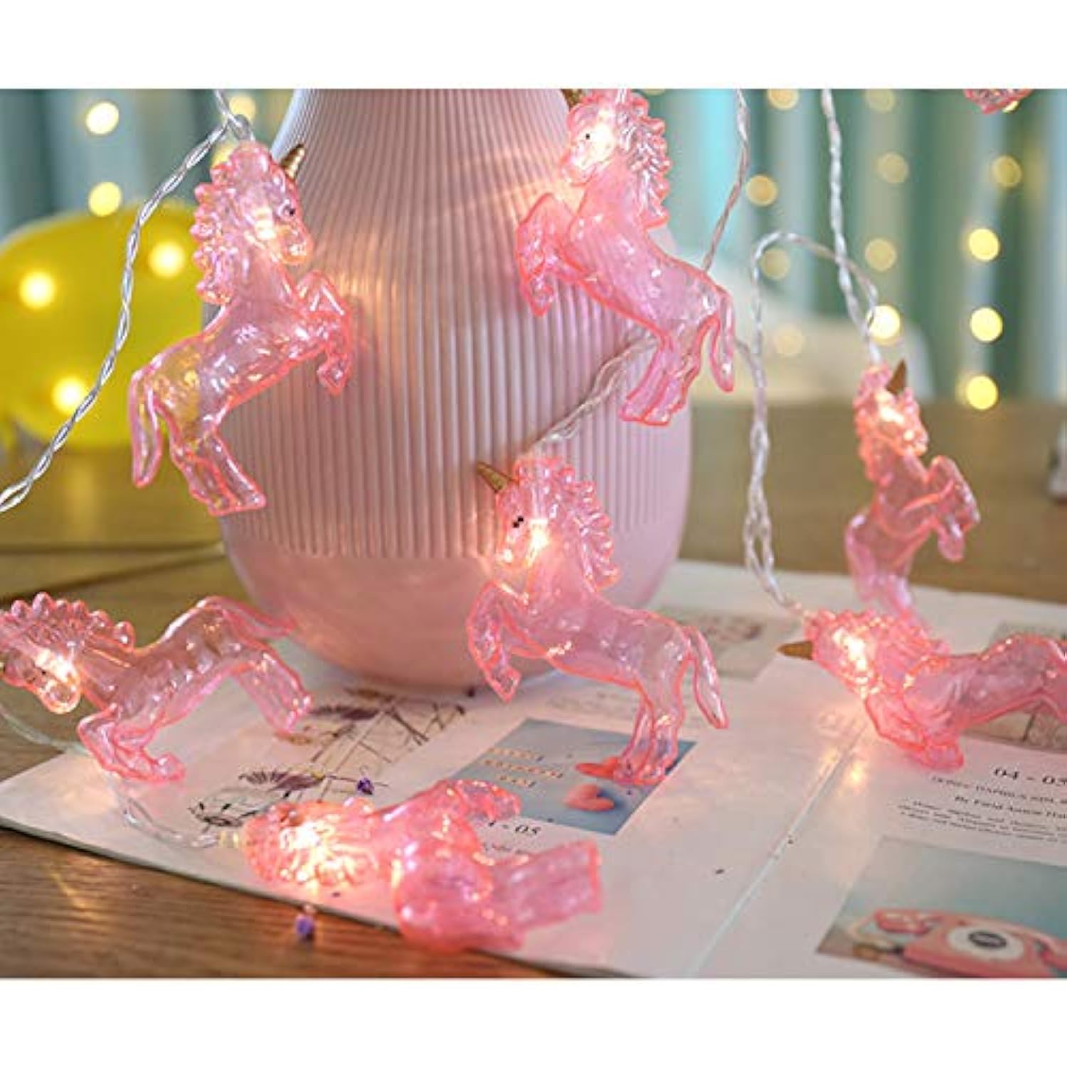 Cute Animal Unicorn Led String Lights Fall Decorations Sparkly Fairy Lights For Birthday Christmas Thanksgiving Family P