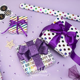 Iridescent Birthday Wrapping Paper 3 Rolls Polka Dots Stripes 17In X 120In Each
