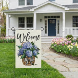 Hydrangea Garden Flag Spring Double Sided 12X18 Inches For Outside Small Floral Yard Decoration Cf813-12