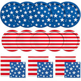 American Flag Party Supplies Set: Serves 50, Patriotic Decorations