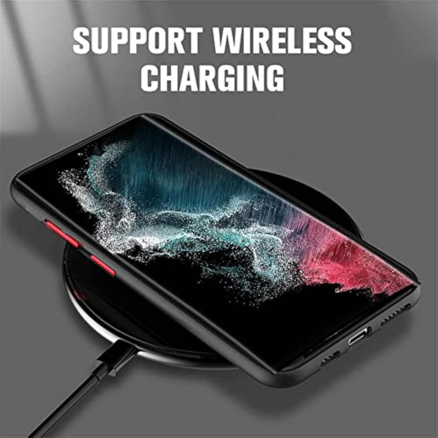 Galaxy Note 10 Plus Case Magnetic [Support Magsafe Charger] Wireless Anti-Scratch Shockproof Matte Clear Camera Protection Slim Thin Phone Cover Case For Samsung Galaxy Note 10 Plus 6.8"-Black