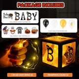 Halloween Decorations Balloons Boxes 4 Pcs Transparent Box With 4 Led Light Strings - Baby Shower Party Supplies Decoration - A Baby Is Brewing