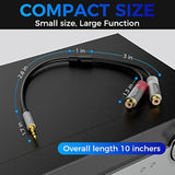 3.5Mm To 2 Rca Cable, [24K Gold Plated] Stereo Rca Y Splitter 3.5Mm Male To 2R