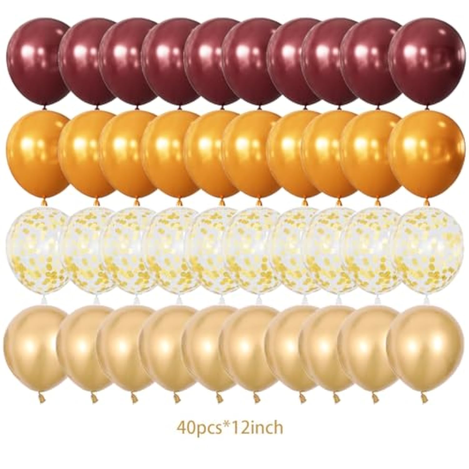Fall Bridal Baby Shower Birthday Party Decorations Maroon Orange Gold Balloons