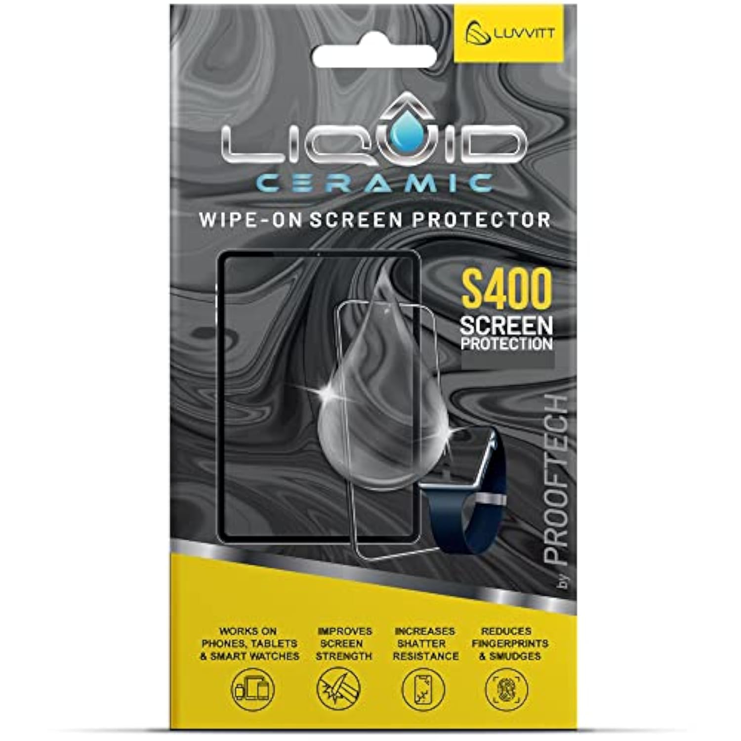 Glass Screen Protector With $400 Coverage | Scratch And Shatter Resistant Wipe On Nano Protection For All Phones Tablets And Smart Watches - Universal Fit
