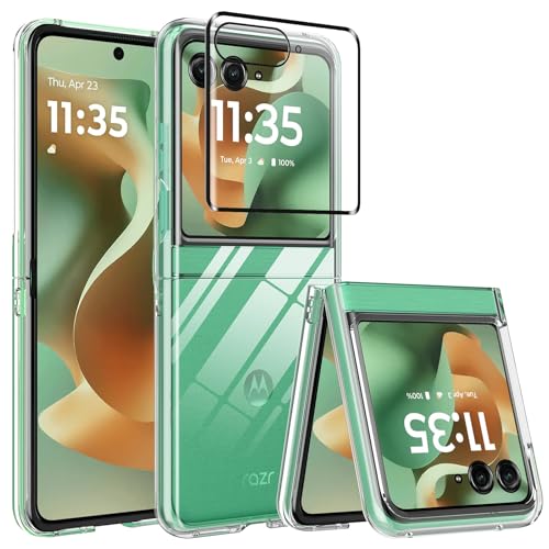 Clear Case For Motorola Razr 2025,Razr 2025 Phone Case With Screen Protector,Slim Thin Shockproof Protective Case Cover For Moto Razr 2025,Transparent