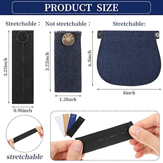 12 Pieces Button Extenders Set For Pants, Including Belly Button Exten