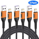 Iphone Charger, [Mfi Certified] 3Pack 6Ft Lightning Cable For Usb A Charger Cable, Fast Iphone Charging Cord Compatible With Iphone Xs Max/Xs/Xr/X/8/7/6S/6/Plus/Se/Ipad(Orange)