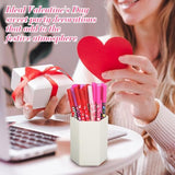 50 Pcs Valentine'S Day Stationery Set 20 Mini Heart Valentine Notepads Notebooks 30 Valentines Ballpoint Pens For School Classroom Gift Exchange Goodie Bag Stuffers Galentines Party Favors