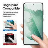 Screen Protector For Samsung Galaxy S22 5G 6.1 Inch [100% Fingerprint Id Compatible] With Tempered Glass Camera Lens Protector And Easy Installation Tray, Hd Clear, Hybrid Film, 2+2 Pack