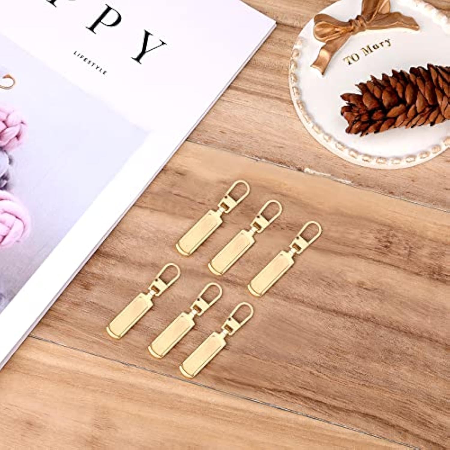 6Pcs Zipper Pull Replacement, Zipper Pulls Detachable Metal Zipper Pul