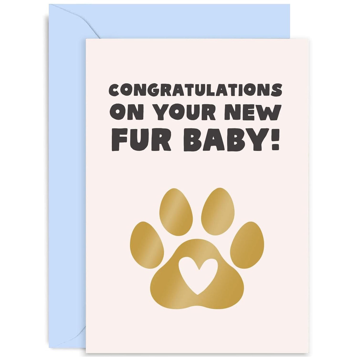 Old English Co. Congratulations On Your Fur Baby Card For Cat Dog Parents - Cute New Pet Owner Card - Cat Or Dog Birthday Card - Welcome Puppy Or Kitten Card | Blank Inside With Envelope